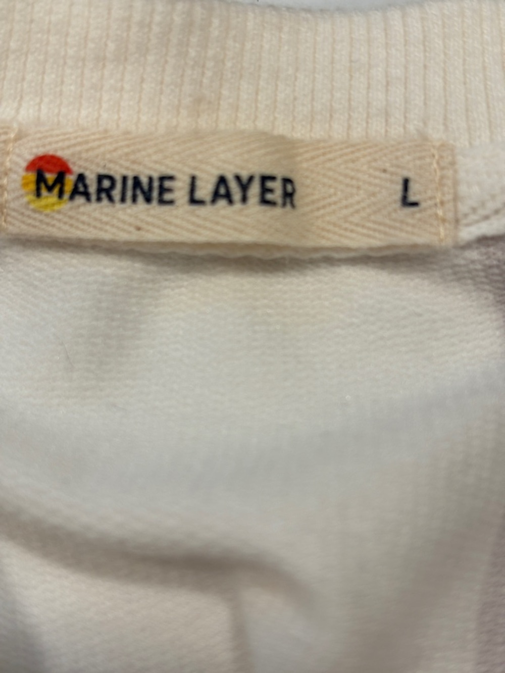Marine Layer Cream Marine Layer Tate Crop Sweatshirt - Picture 6 of 9